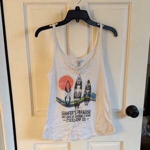 O'Neill Women's White Surf Graphic Tank Top